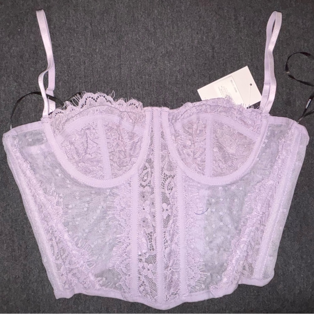 Forever 21 Lavender Lace Bustier Top